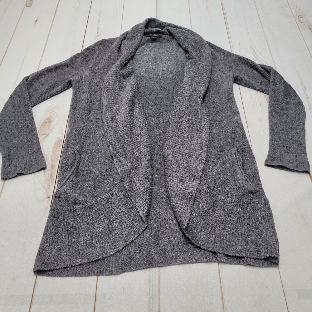Barefoot Dreams cozychic lite circle cardi cardigan gray long shawl medium